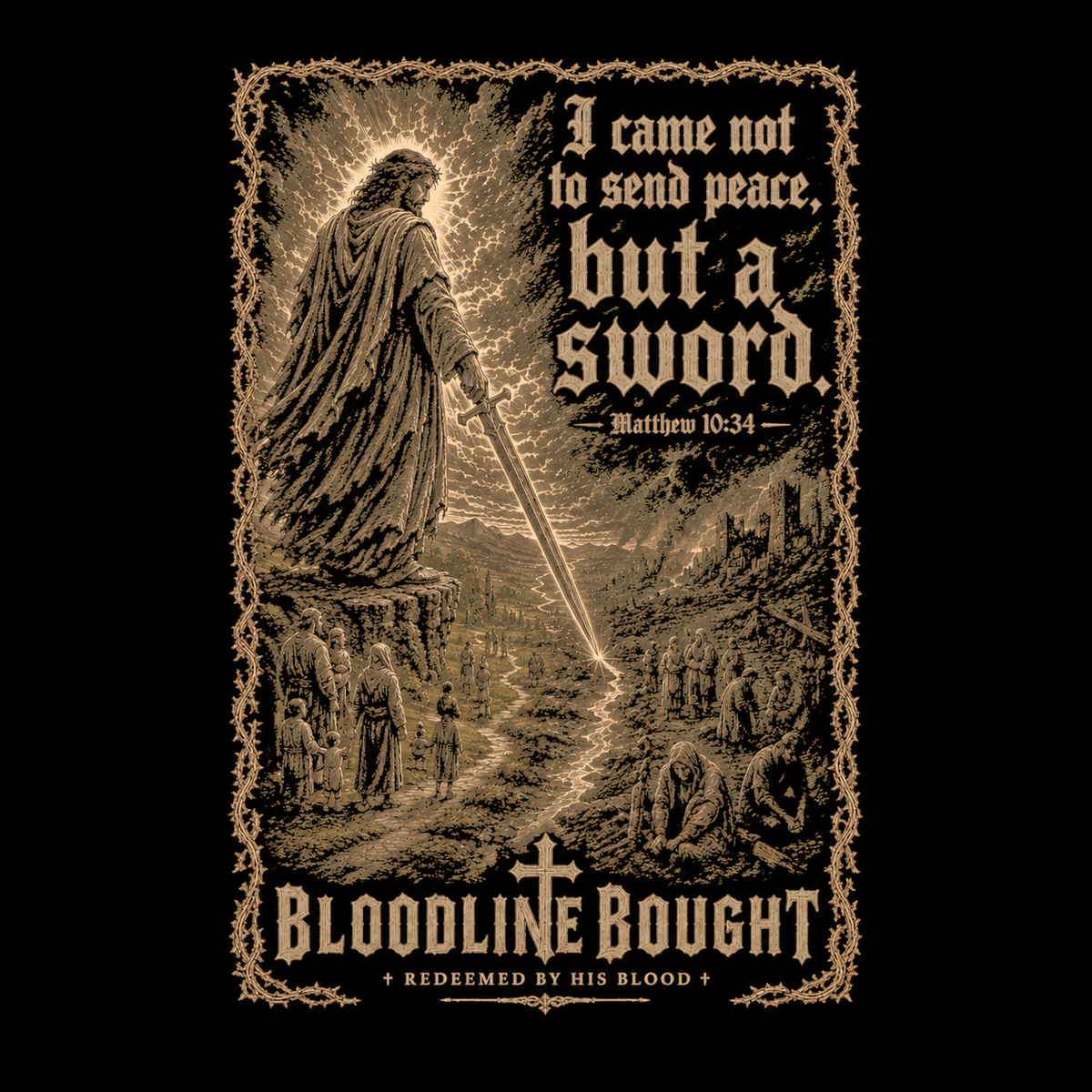 Not Peace But A Sword - Matthew 10:34-36 T-Shirt